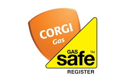 The CORGI Gas logo above the Gas Safe Register logo.